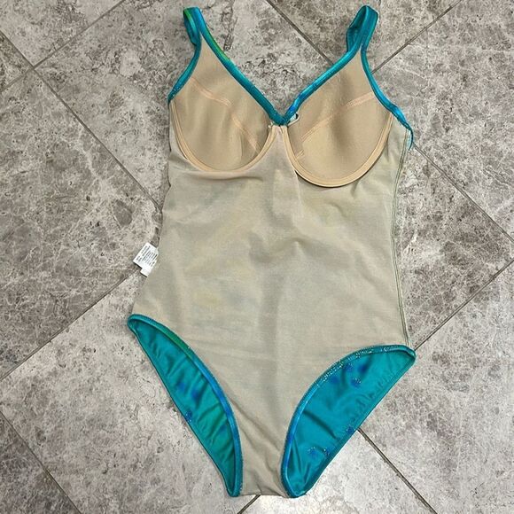 Vintage Gottex Gold Label 80’s Watercolor Surplice One Piece Swimsuit Size 12 - Picture 7 of 16